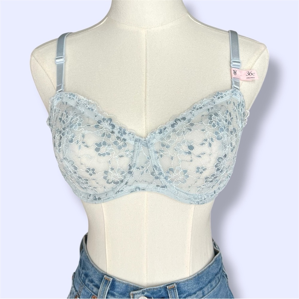 Victoria's Secret Lace Bra in Soft Blue 36C